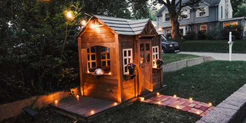 Here’s How I DIY’d This Outdoor Wooden Kids Playhouse That I Got for FREE