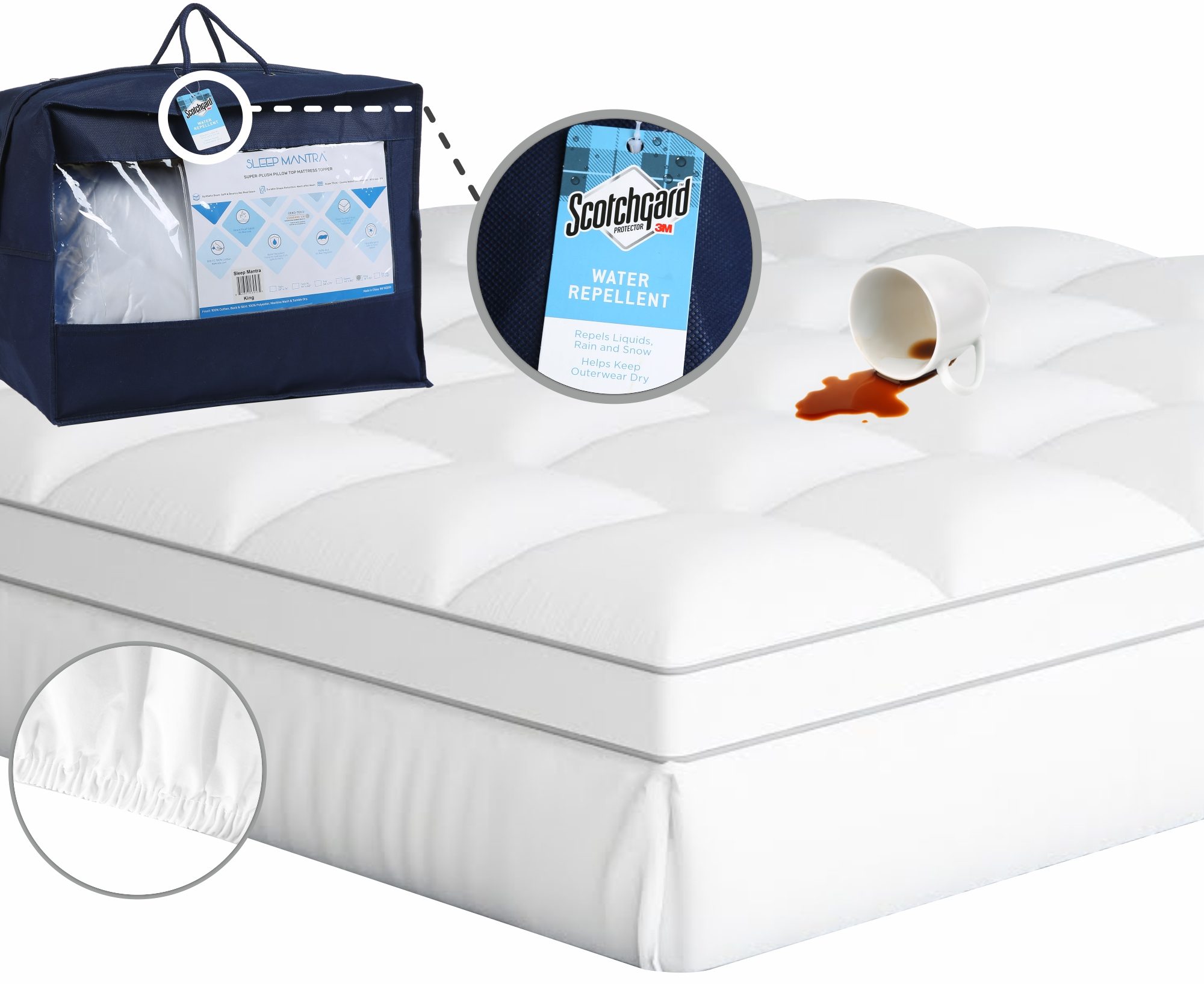 sleep mantra mattress topper with fabric protector