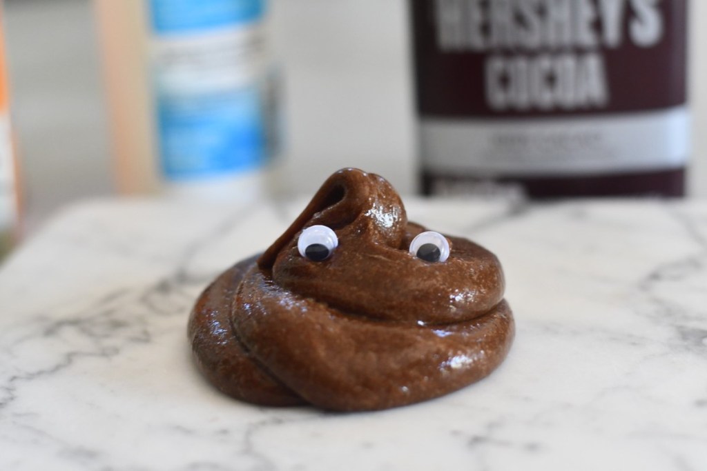 poop emoji slime with googly eyes