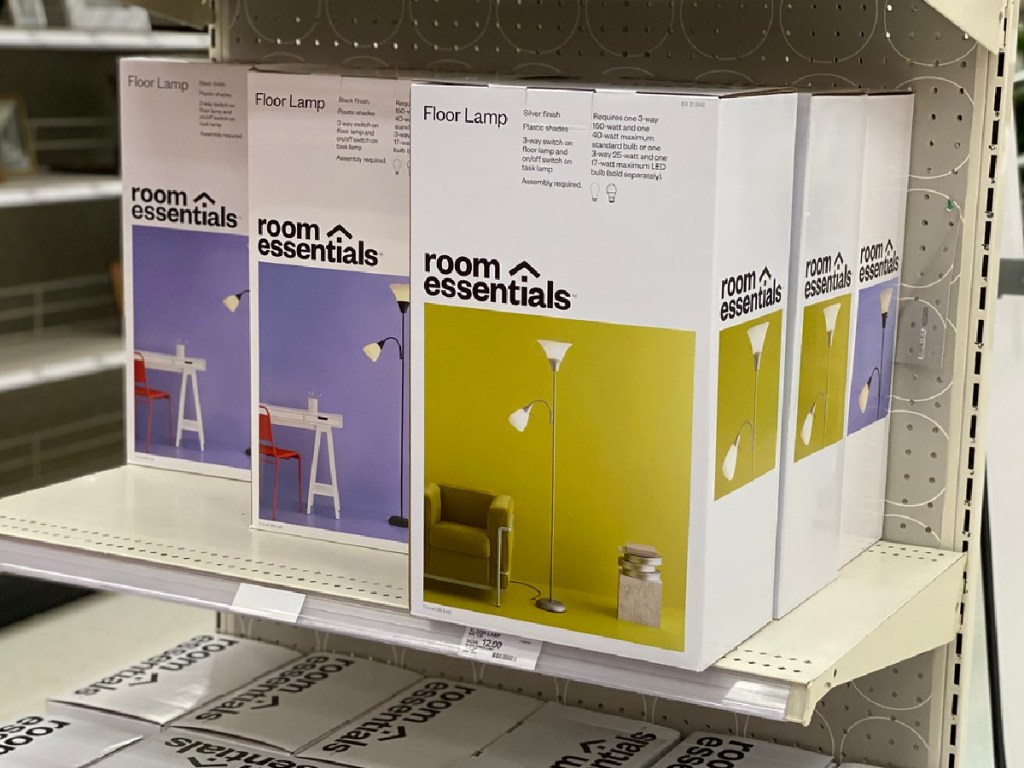 store display with boxes of lamps