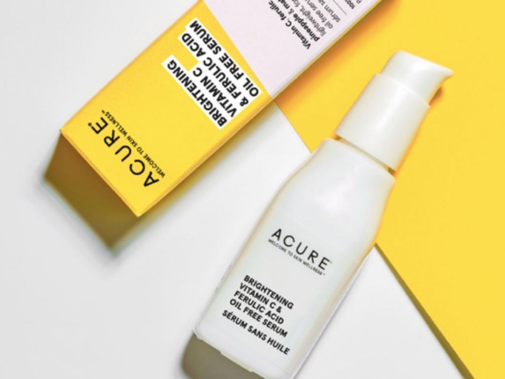 package of Acure Brightening Serum on white background