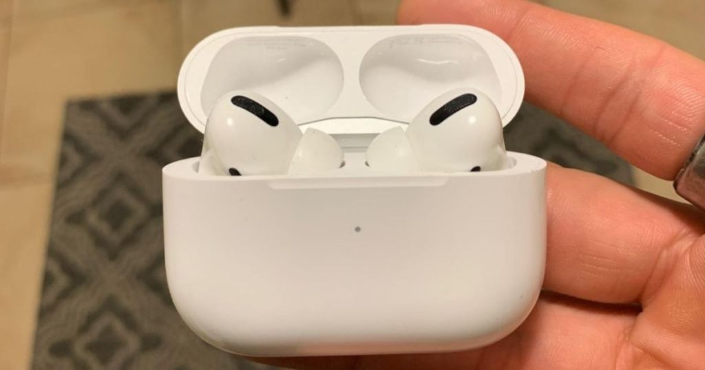 Apple AirPods Pro in charging case in-hand