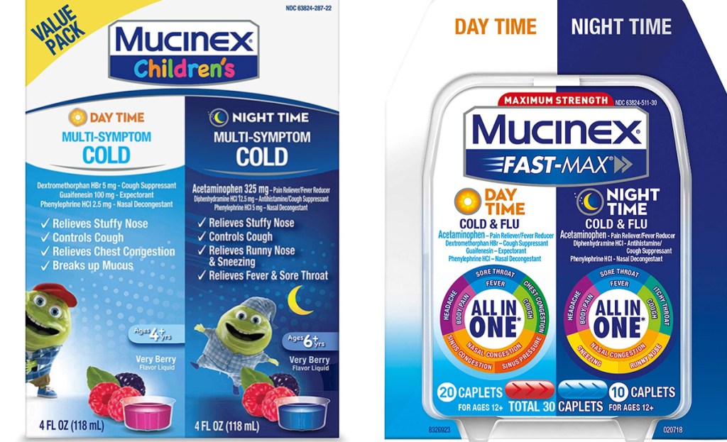 mucinex childrens and fast max side by side