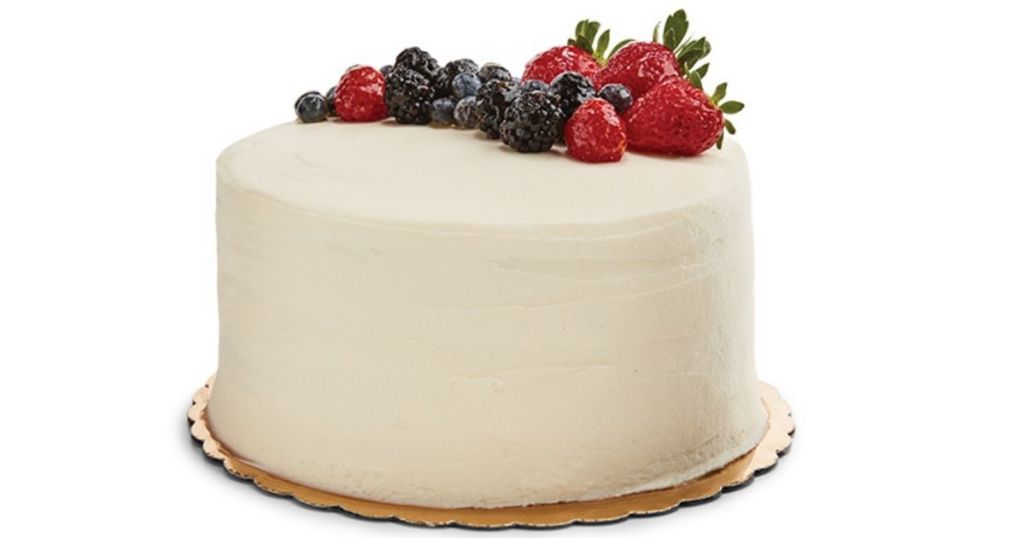 Chantilly Lace white cake with berries