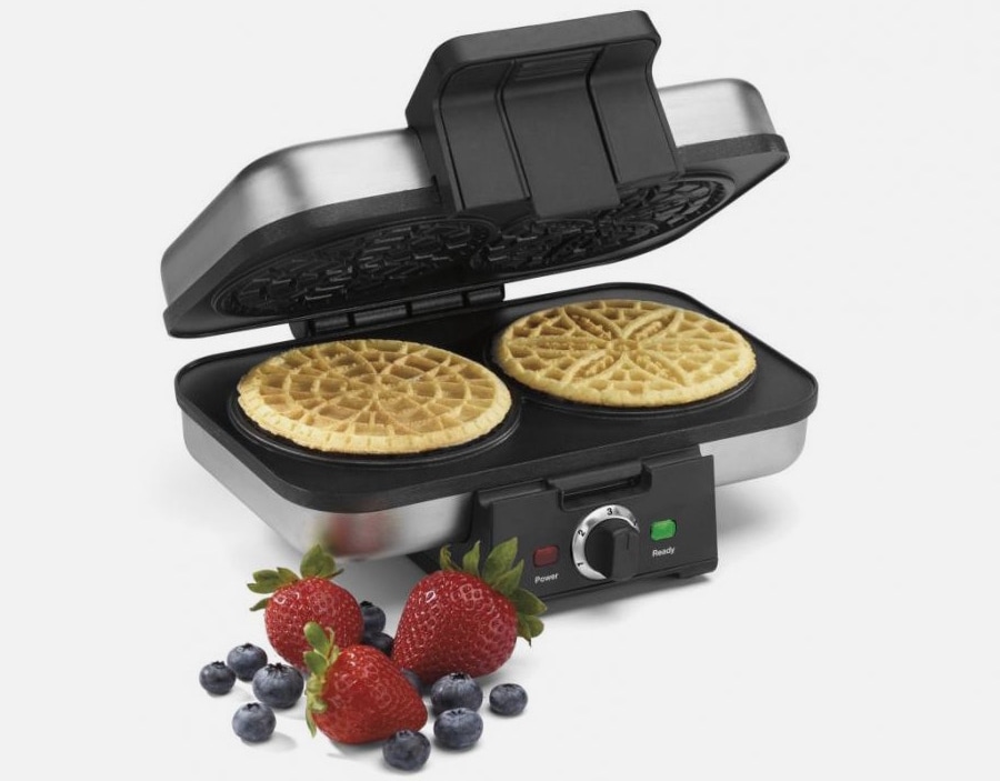 Cuisinart Pizelle Press with fruit next to it