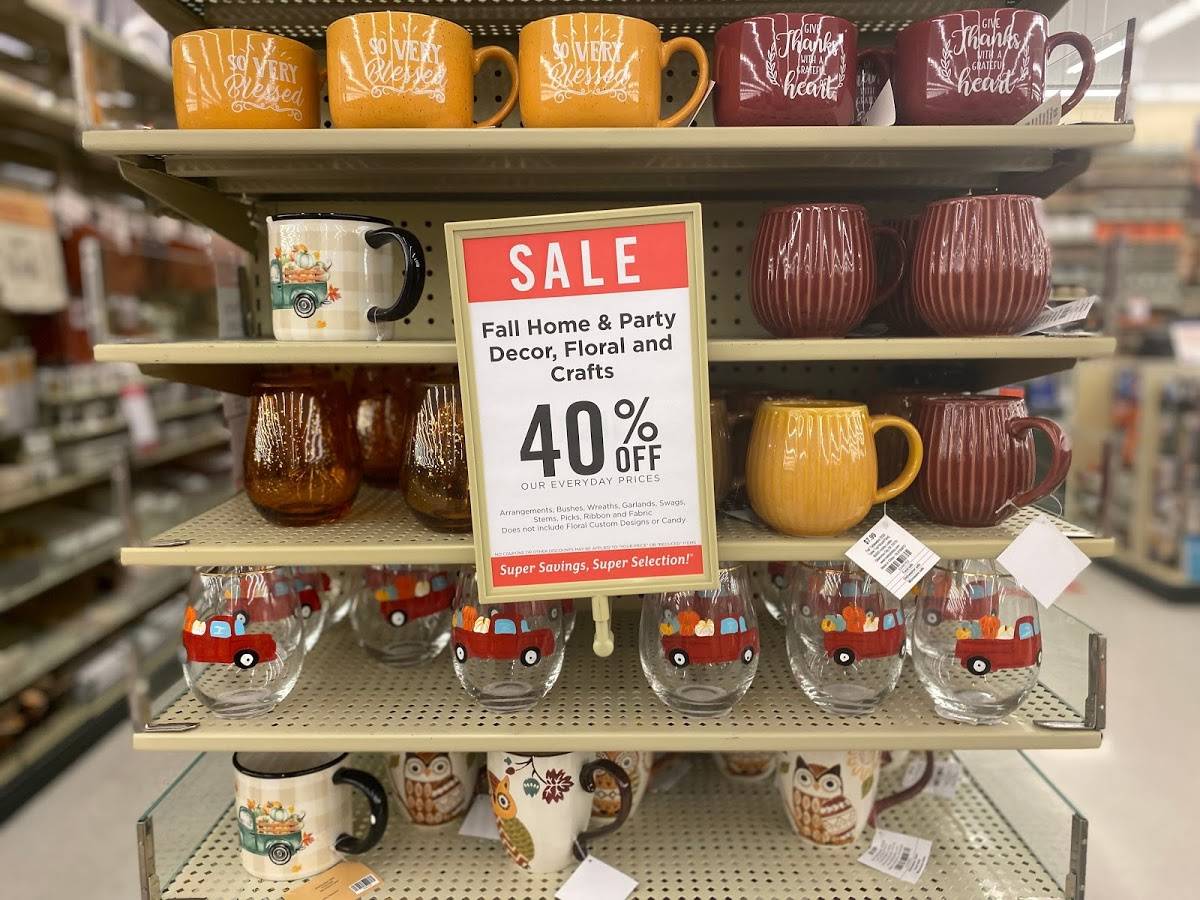 Fall themed drinkware on store shelves