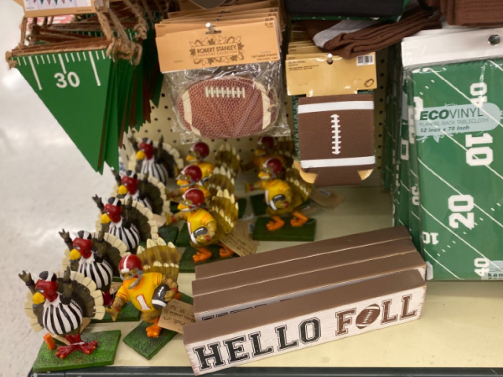 football themed decor in store