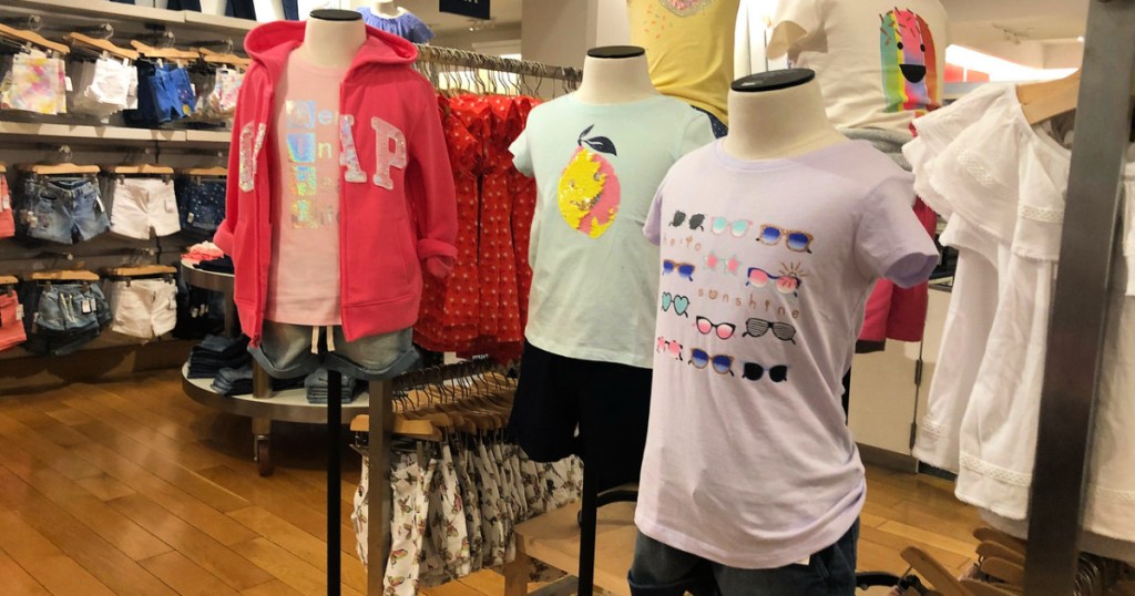 Gap kids clothing on mannequins