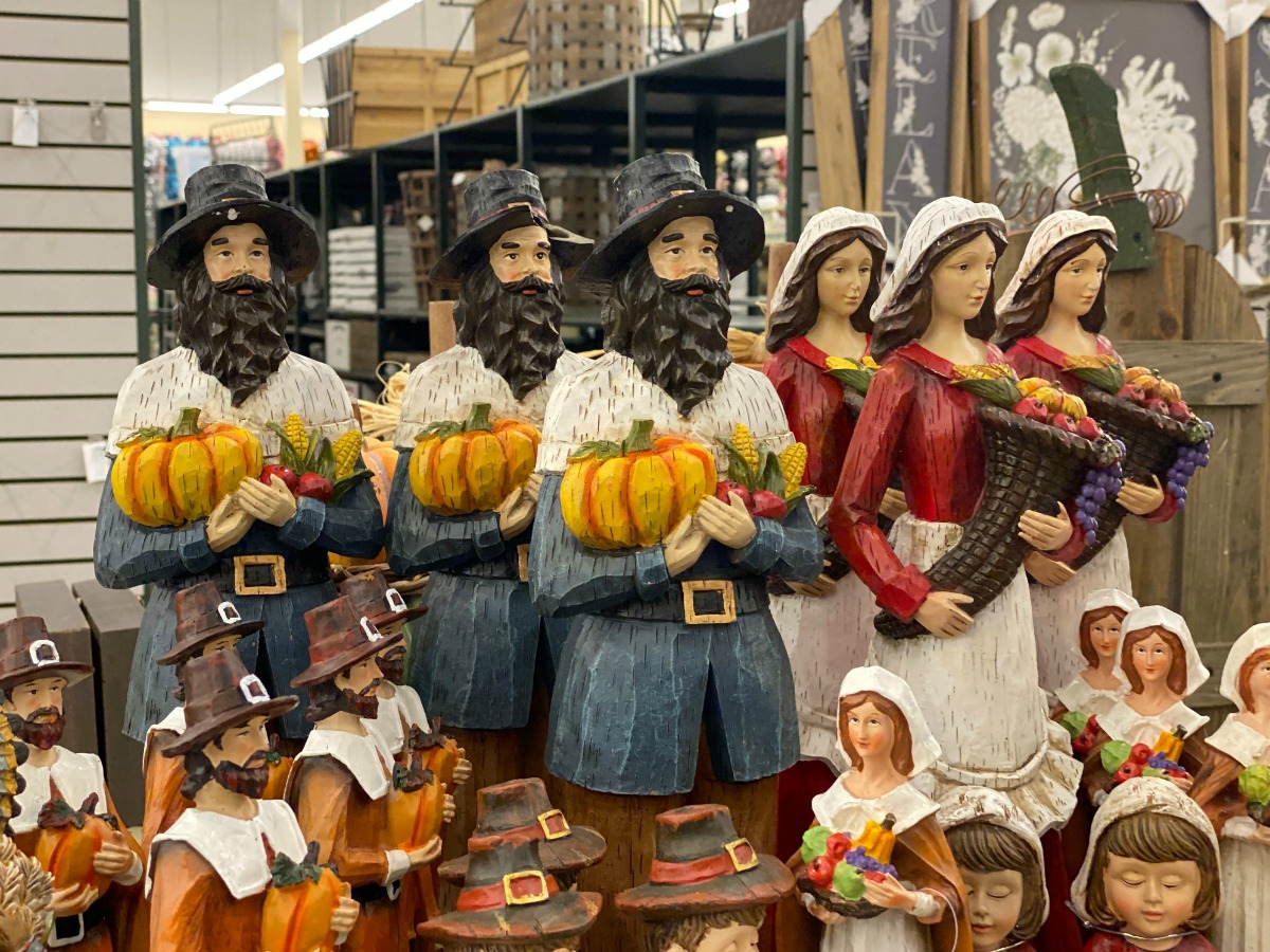 Pilgrim decorations on display in-store