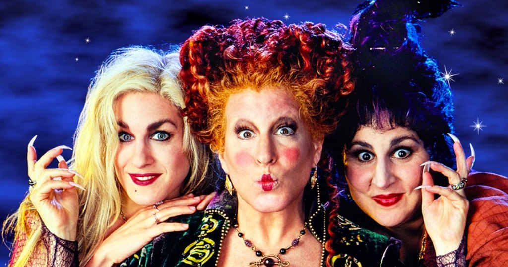 the three Sanderson Sisters from Hocus Pocus