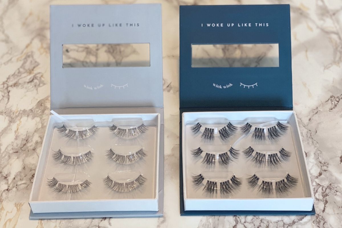 Two open boxes of faux mink eyelashes