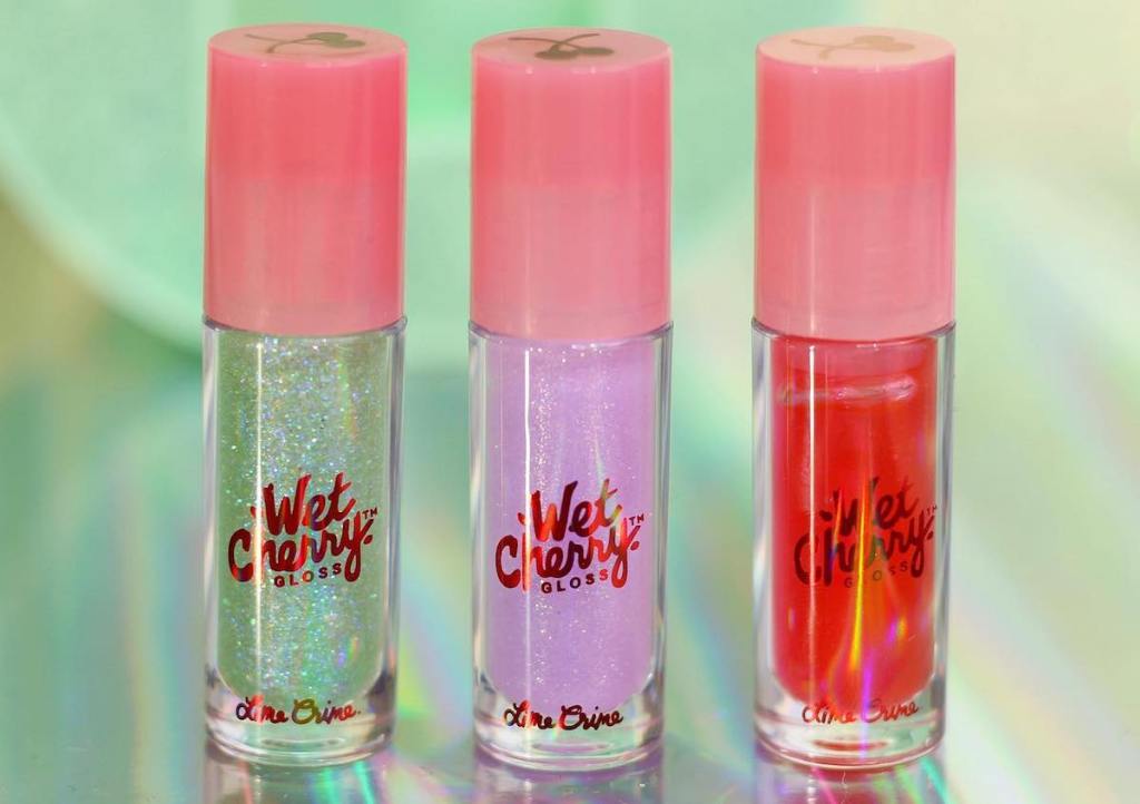 three tubes of Lime Crime Wet Cherry Gloss