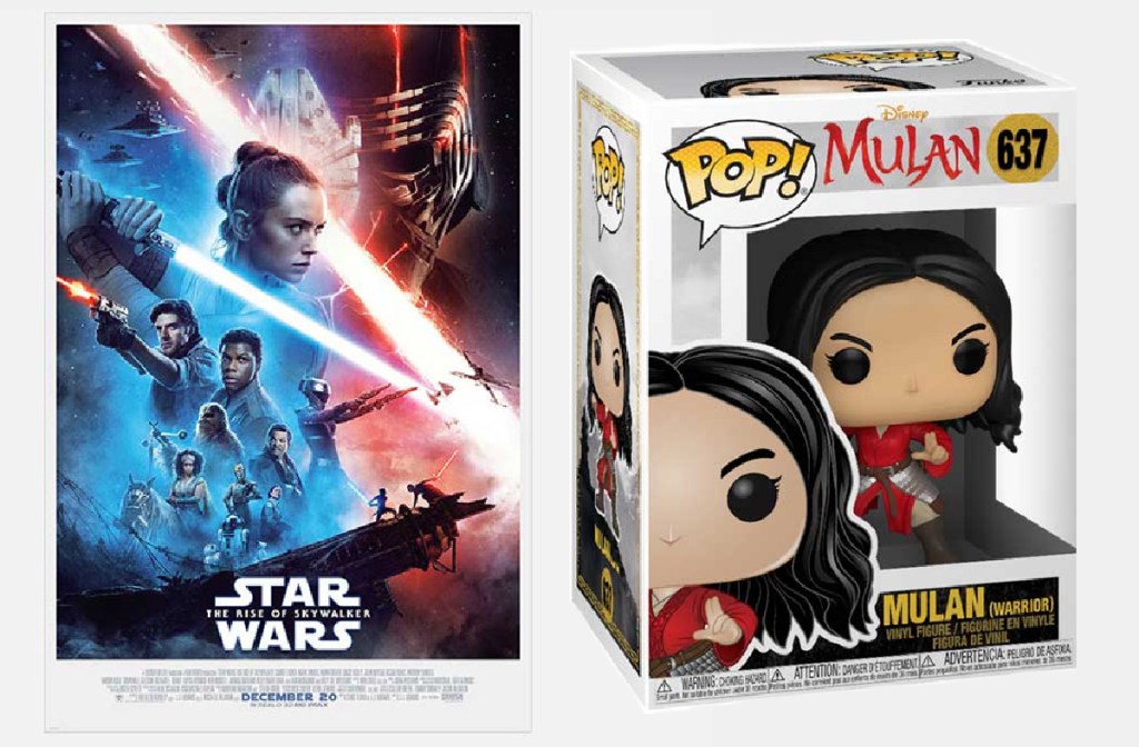 Star Wars The Rise of Skywalker and Pop! Mulan