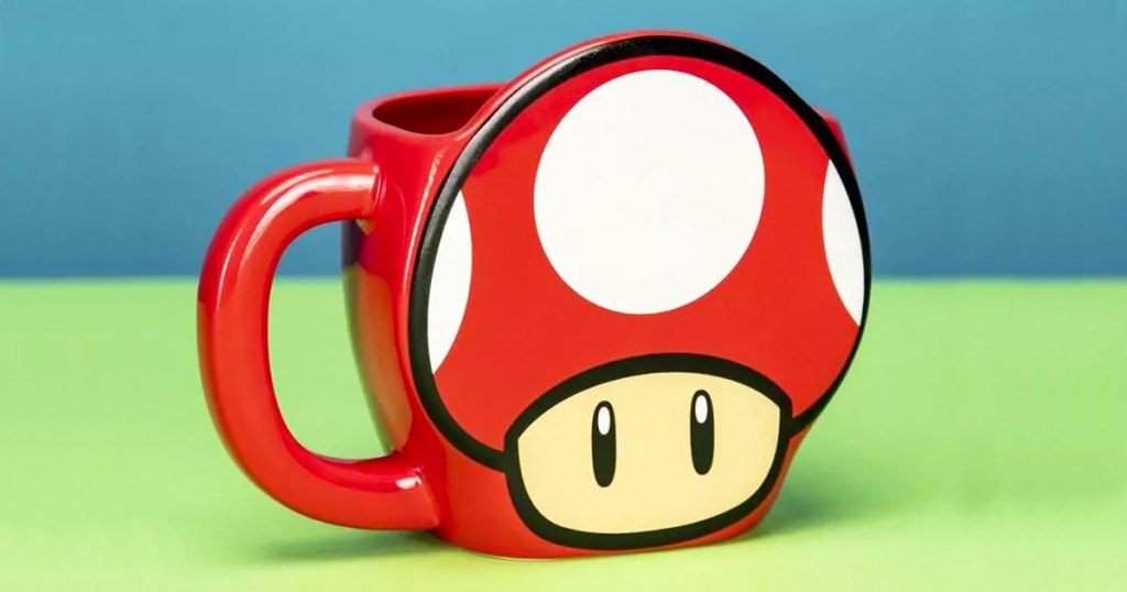 red super mario mushroom shaped coffee mug