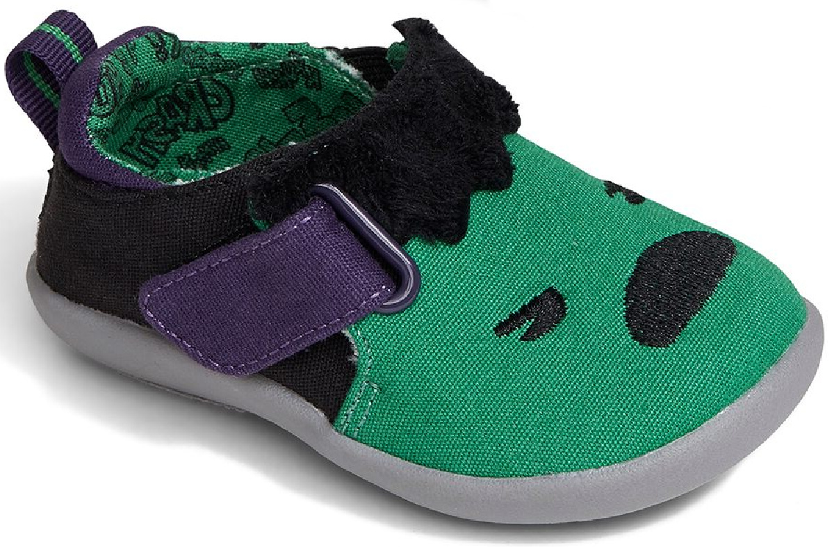 Hulk TOMS kids green and black shoes