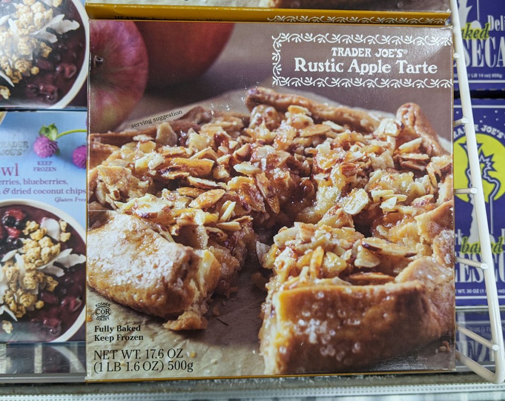 brown box for a frozen rustic apple tarte dessert