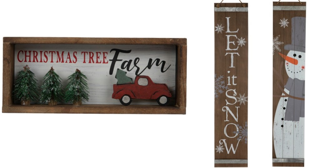 Tree Farm Sign and Let It Snow Sign
