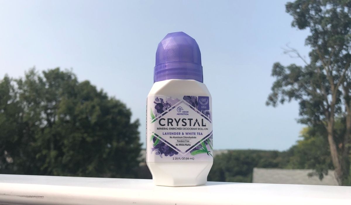 A Crystal deodorant roll-on outside
