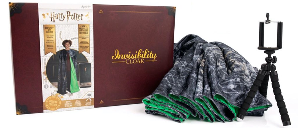 Harry Potter Invisibility Cloak and tabletop tripod