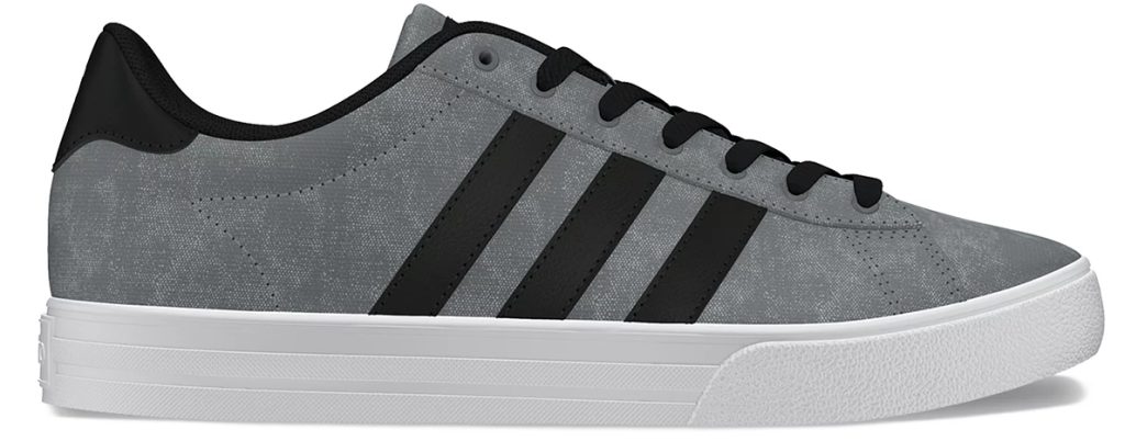 black, white and grey adidas sneaker