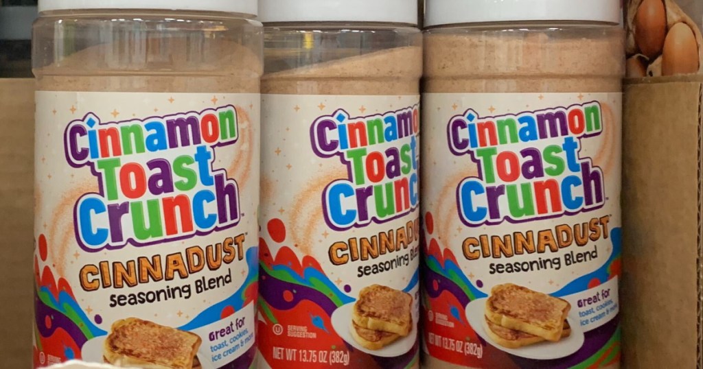 3 bottles of cinnamon sugar next to each other