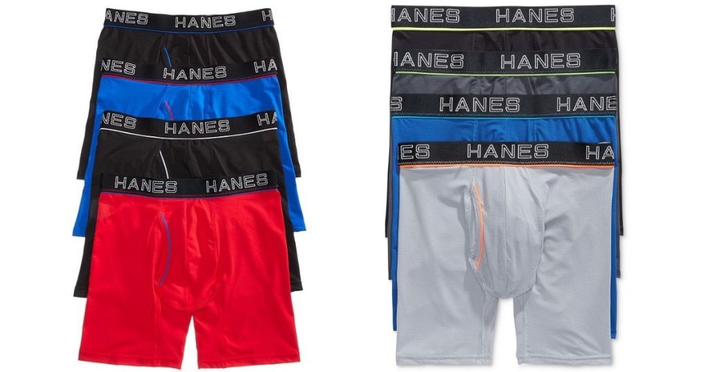 Hanes mens boxer briefs in various colors