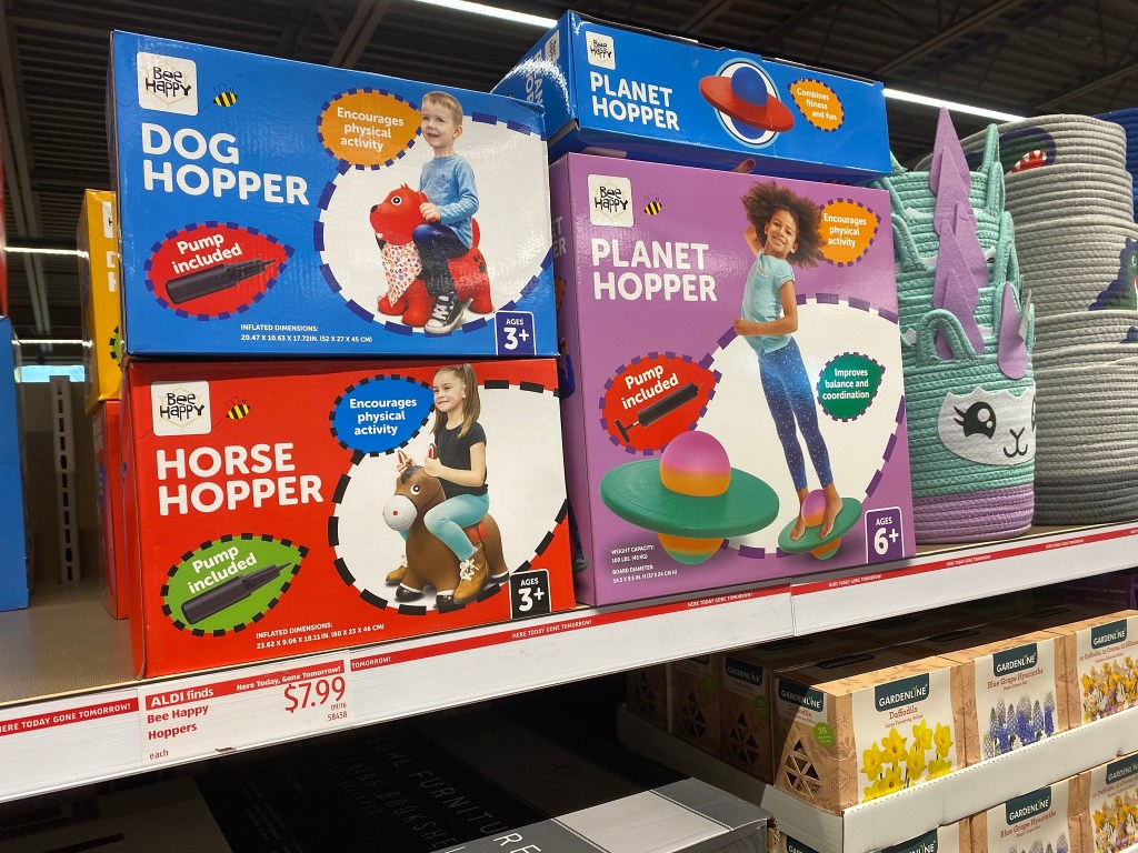 hopper toys at ALDI on shelf