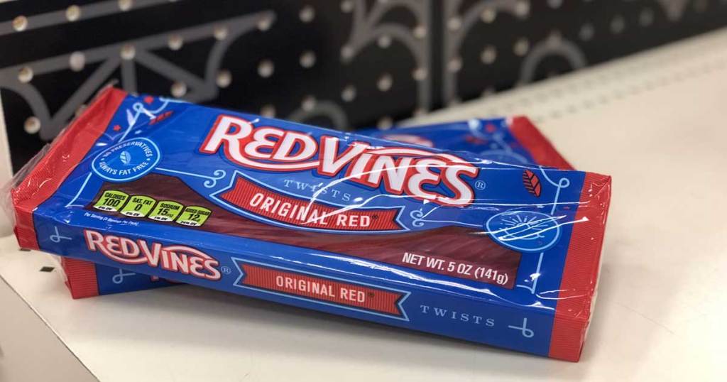 Red Bines boxes on store counter