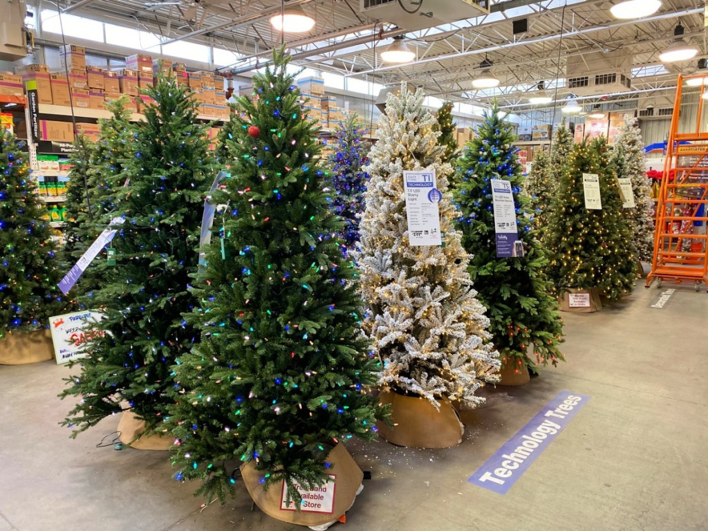 the home depot christmas tree display