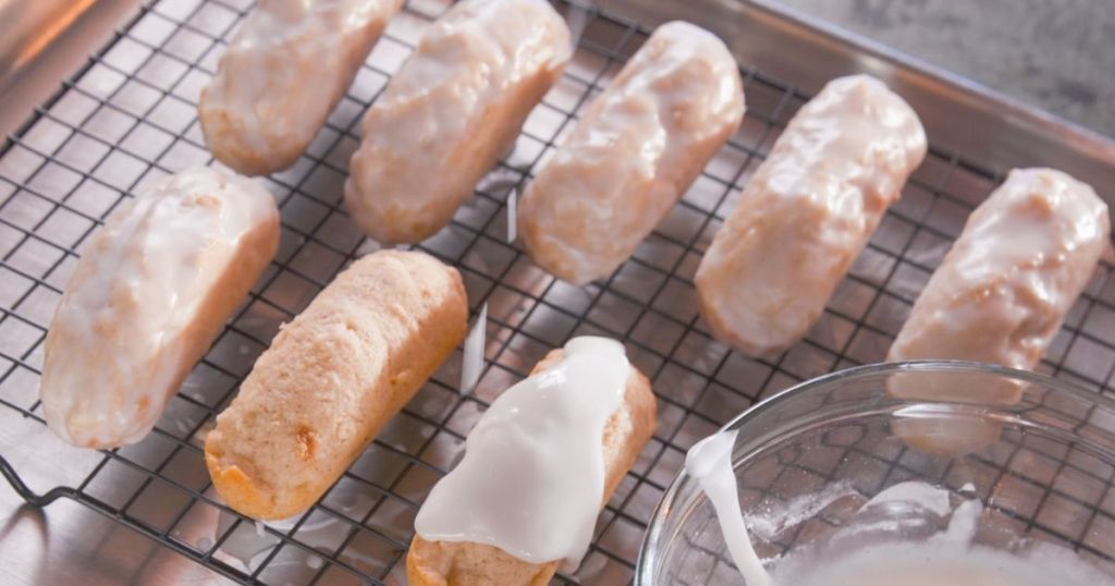 Iced cinnamon donut sticks