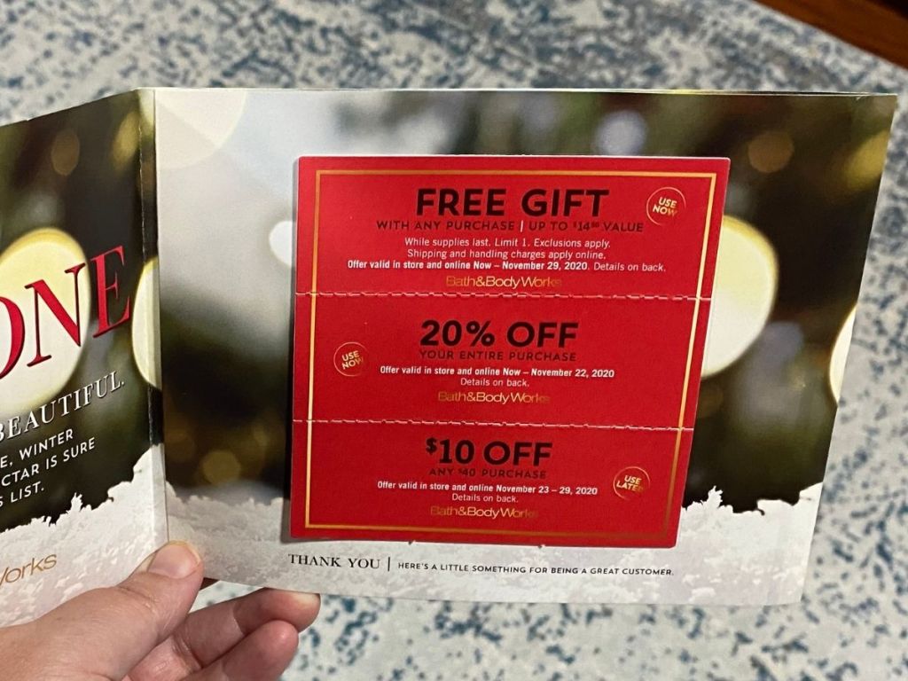 Bath & Body Works coupons in november mailer