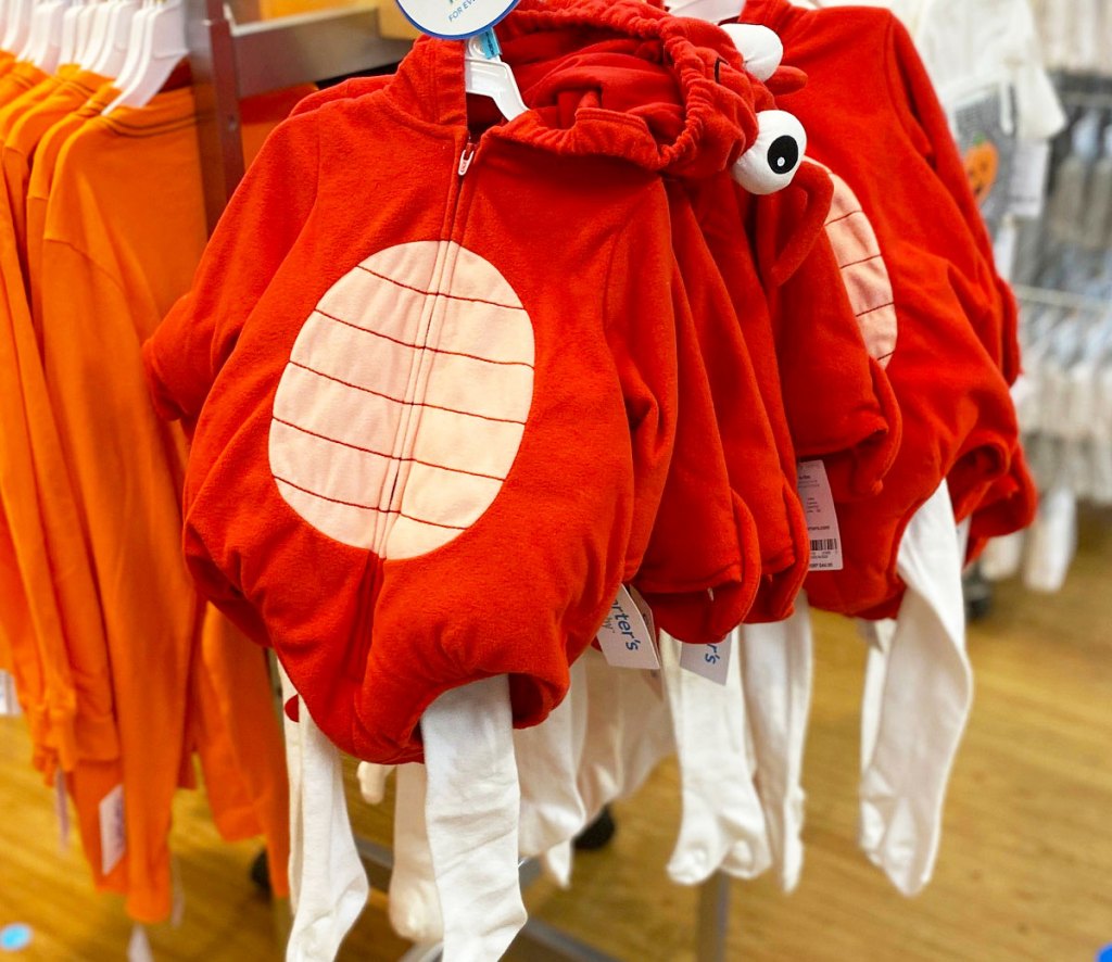 red lobster baby costumes with white leggings