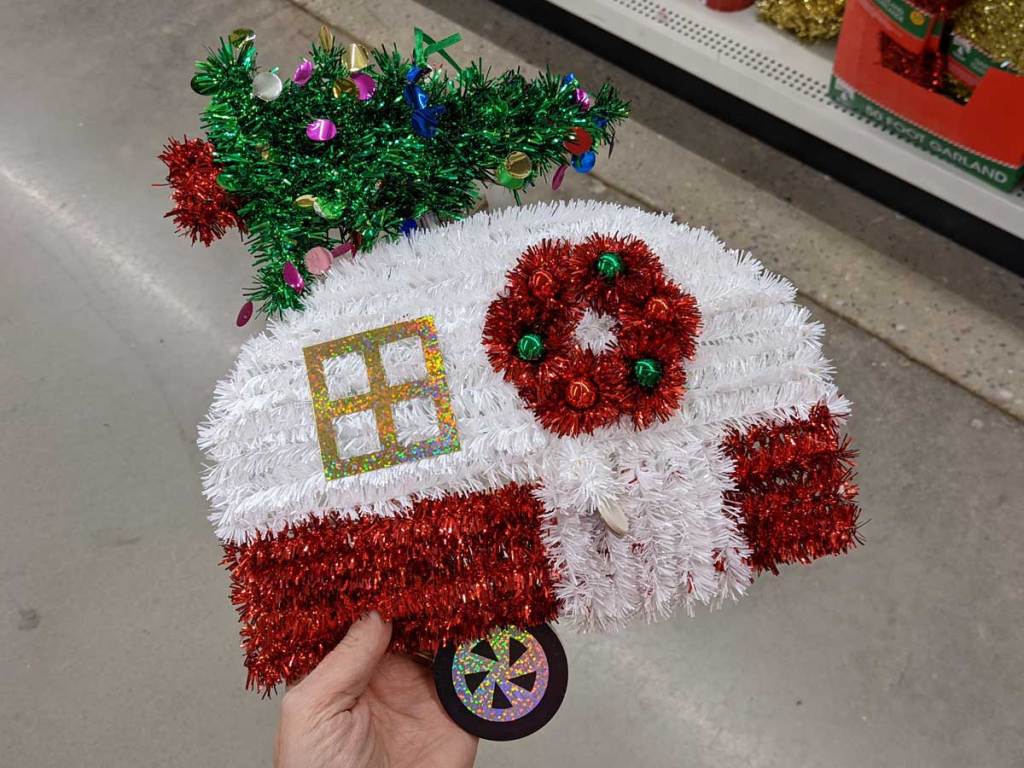 christmas tinsel camper