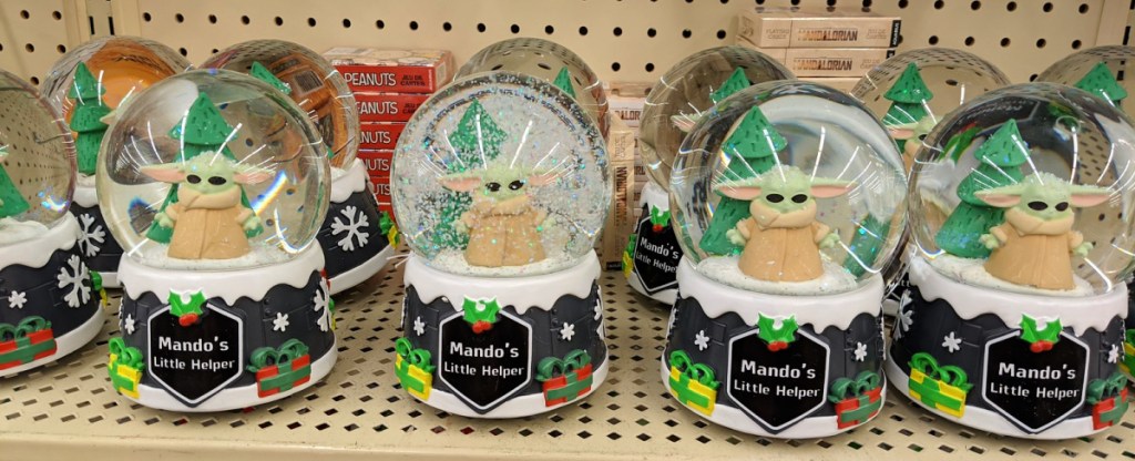 Mandalorian Baby Yoda Holiday Snow Globe at Hobby Lobby