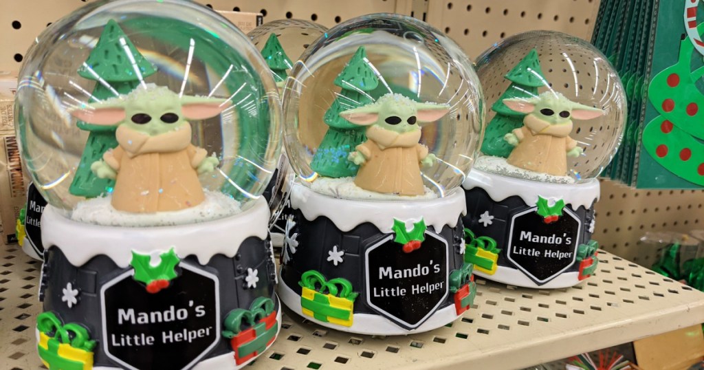 Mandalorian Baby Yoda Holiday Snow Globe at Hobby Lobby