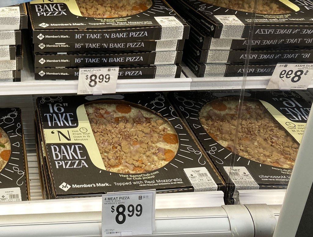 take and bake pizzas at Sam's Club