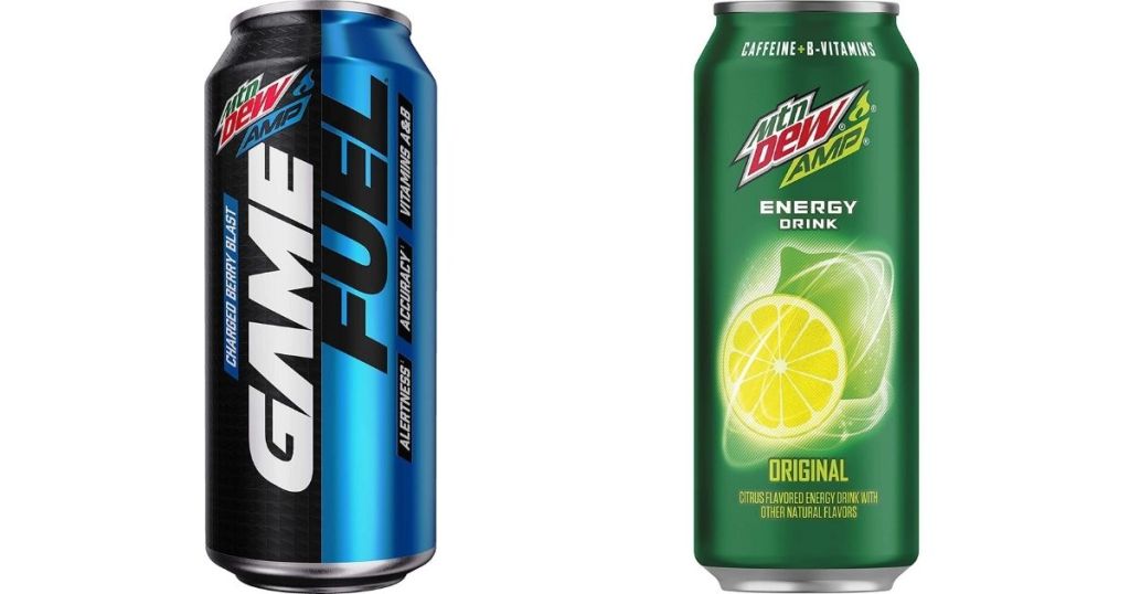 Mtn Dew Game Fuel and Amp cans