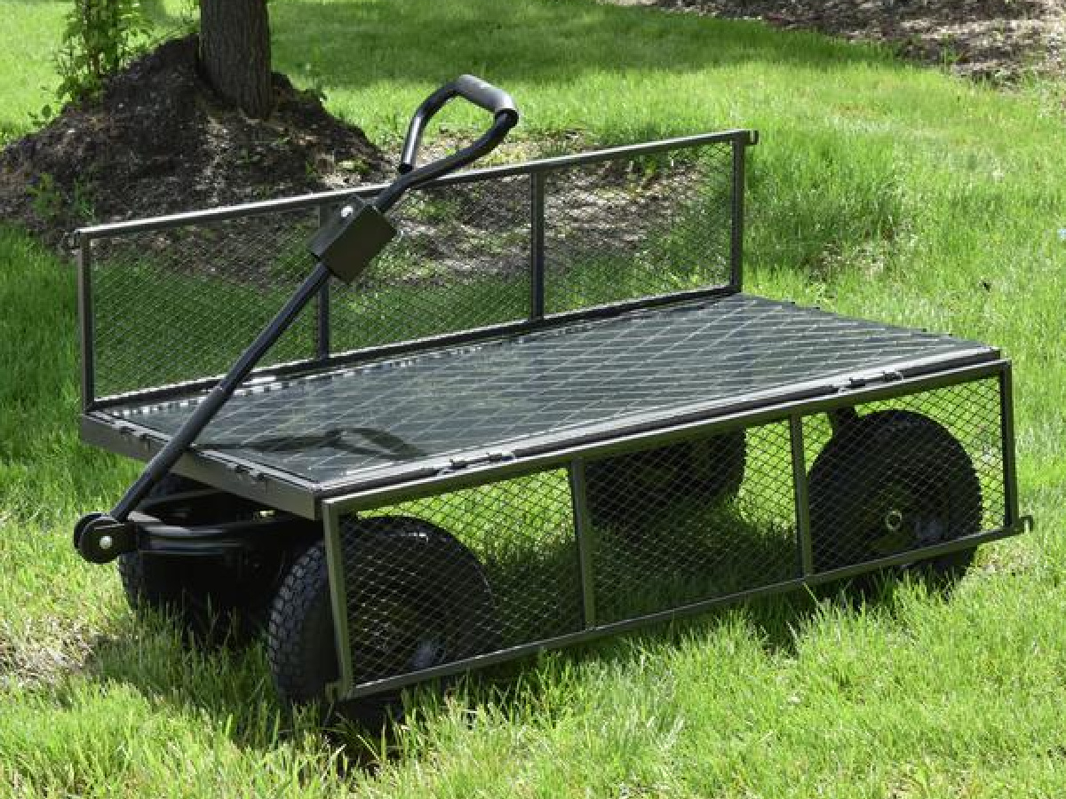 utility cart in grass