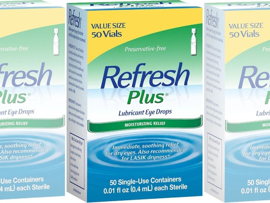package of Refresh Plus Lubricant Eye Drops 50 Uses