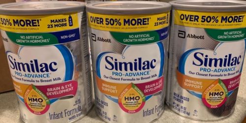 Similac Infant Formula 2.25lb Canister 3-Packs from $78 Shipped on Amazon | Just $26 Each