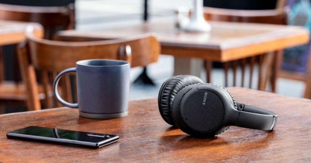 pair of headphones on a table