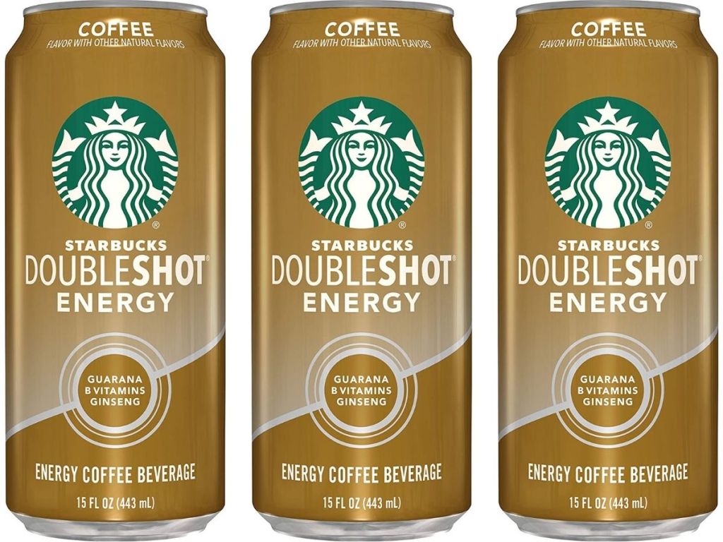 three Starbucks Doubleshot Energy in Coffee