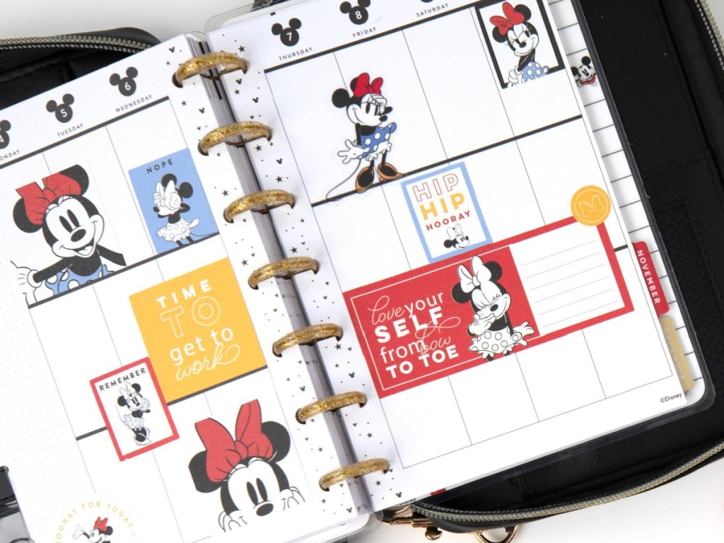 The Happy Planner Disney Mickey & Minnie Mouse Collection Planner open