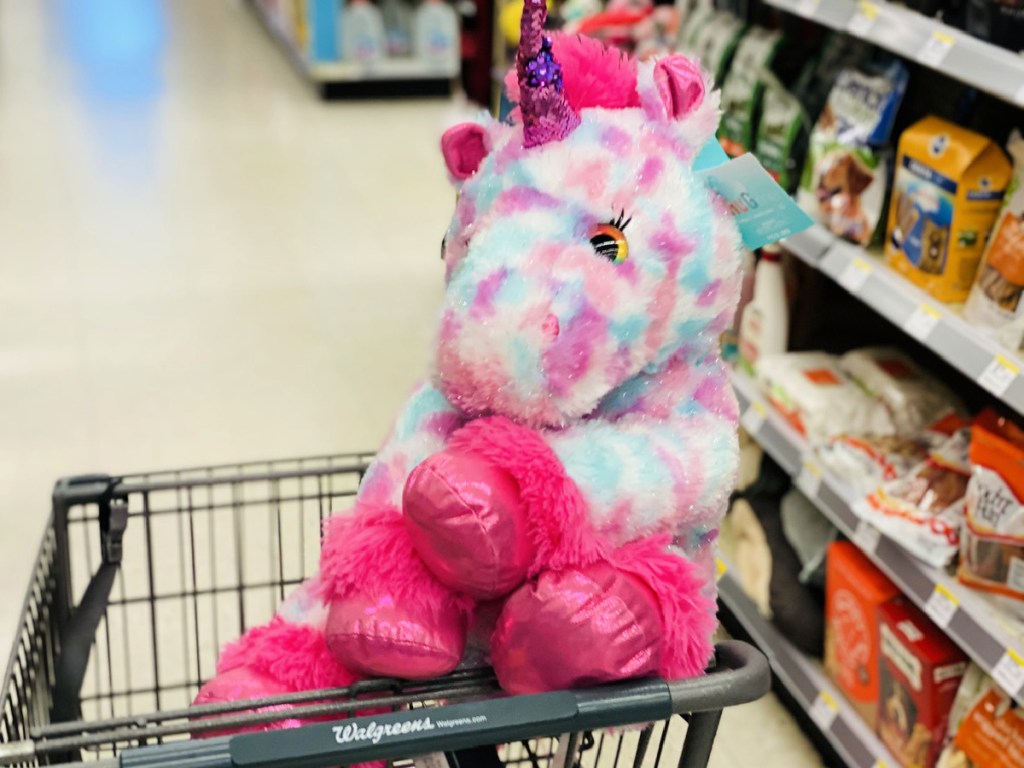 Tinsel Sitting Unicorn Plush in walgreens cart