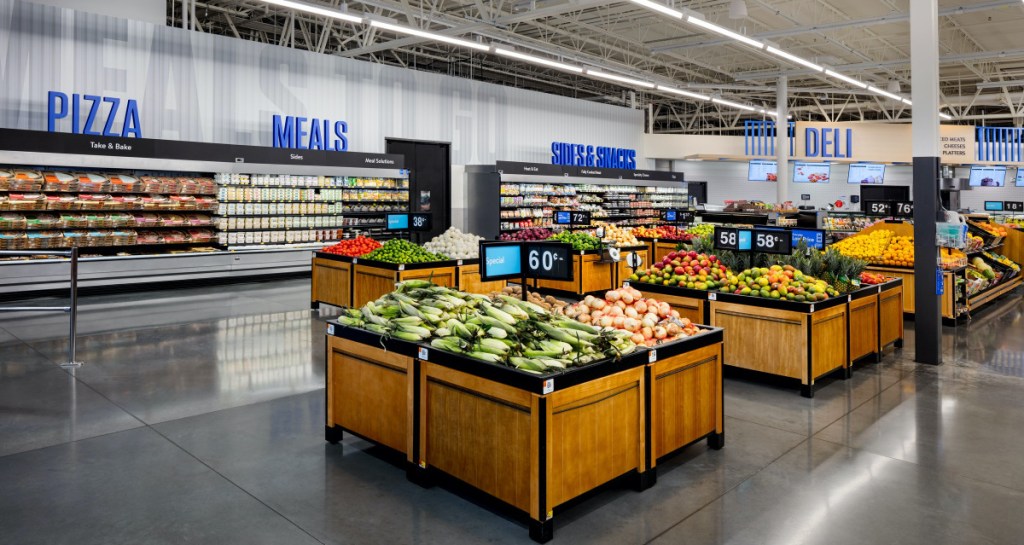 grocery section of Walmart store