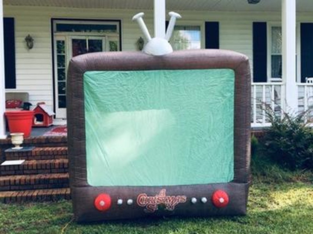 inflatable TV in front yard