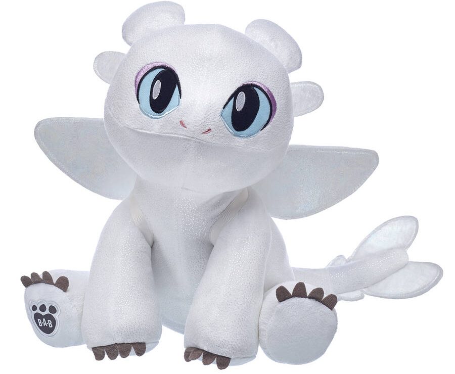 build a bear light fury white dragon plush