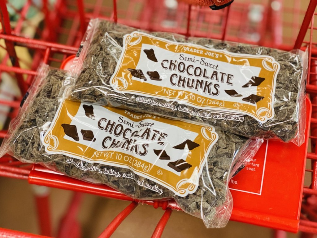 Chocolate Chunks in shopping cart at Trader Joe's