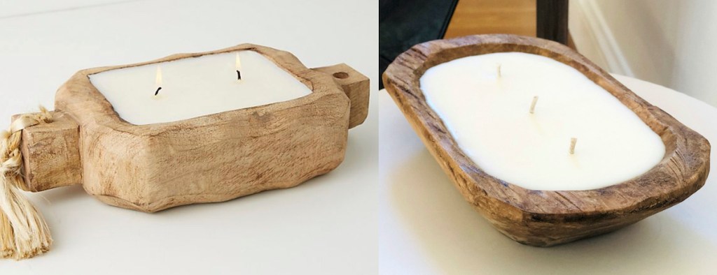 side by side of dough bowl candles