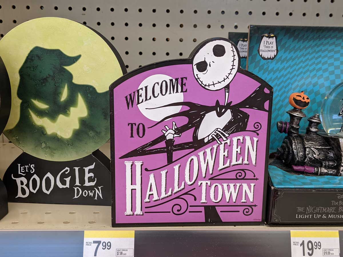 Disney Nightmare Before Christmas Halloween décor sign